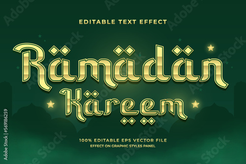decorative ramadan editable text effect vector