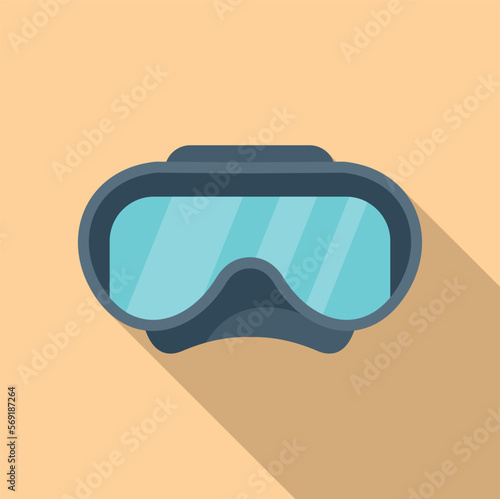 Dive mask icon flat vector. Aqua pool. Summer aquatic