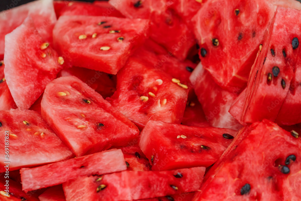 Close-up view of sliced watermelon background Close-up view of sliced watermelon background