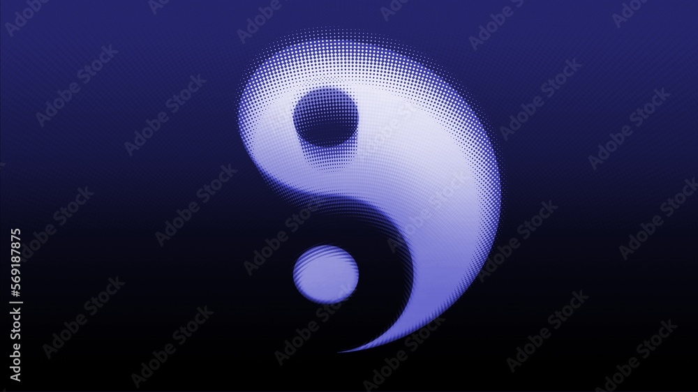 Blue background with Yin Yang symbol with effects Stock Illustration ...