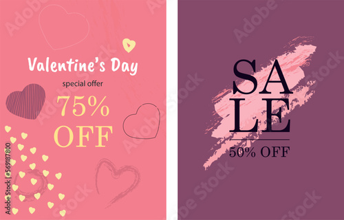St.Valentine's Card with pink colors