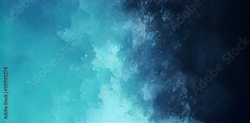 Watercolor background in blue, green, and white, featuring a gradient abstract cloudy sky concept with color splashes, fringed bleed stains, and blobs.