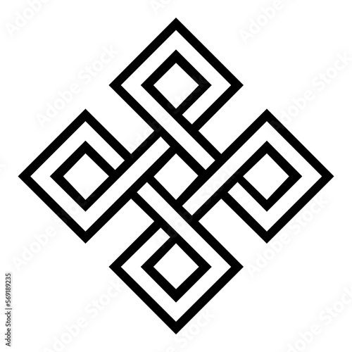 Angular bowen knot symbol icon