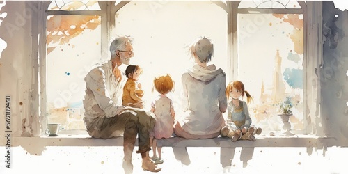 family light watercolour