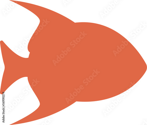 Flounder fish shape flat icon Marine animal silhouette
