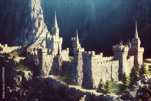 concept art fantasy lands big castle and nature