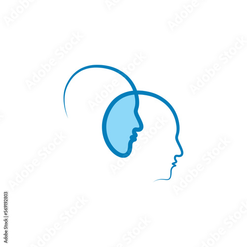 human face psychology logo clipart icon