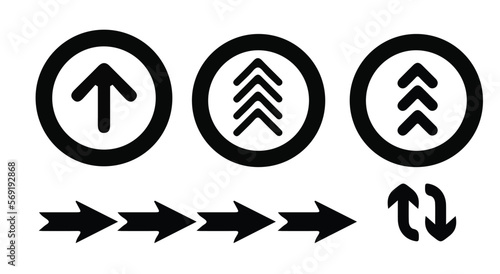 Arrows vector collection. Set of arrow pictogram variations. Simple icons.