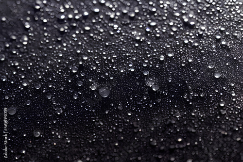 water drops on black background, generative ai