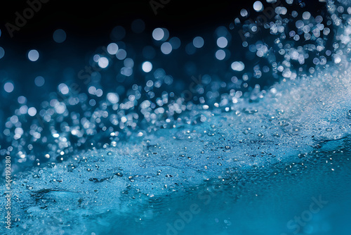 water drops on blue, generative ai