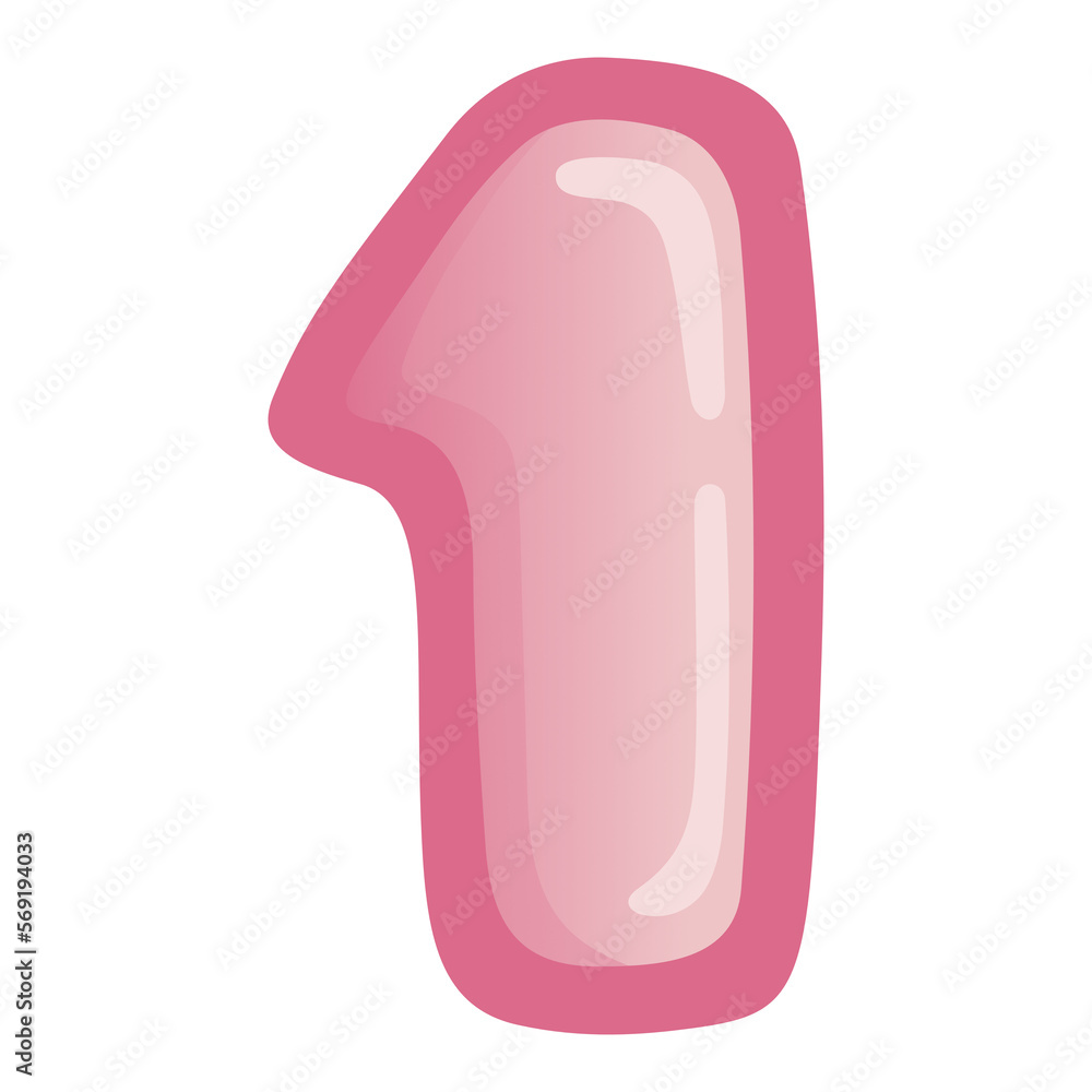 Number 1 One Pink Bold Alphabet Number 1 One Pink Bold Alphabet