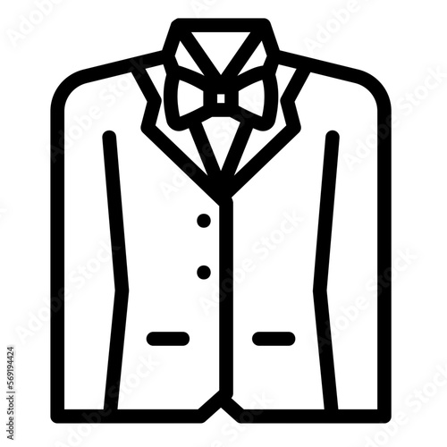 wedding suit line icon