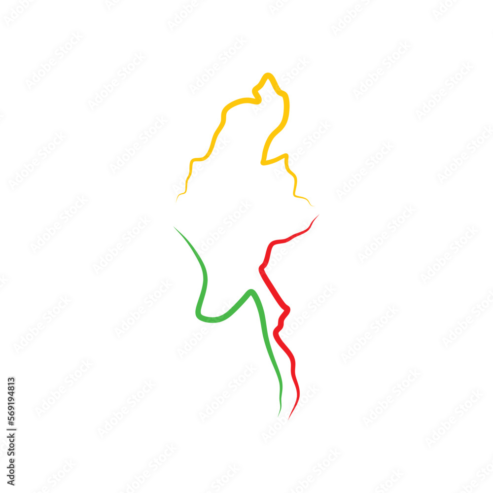 myanmar map vector logo icon myanmar map vector logo icon