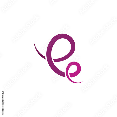spiral spring letter e logo vector