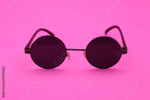 funny glasses isolated on pink background
