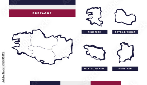 Région / Département en Bretagne - France