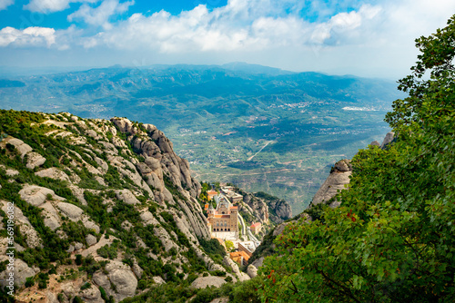 Montserrat Abbey and mountain near Barcelona, Spain