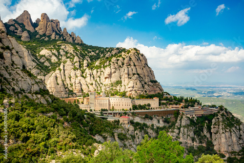 Montserrat Abbey and mountain near Barcelona, Spain photo