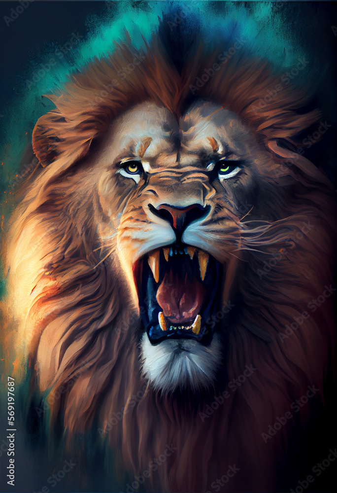 Fototapeta premium lion head portrait