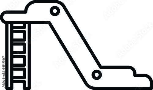Play slide icon outline vector. Water park. Recreation child