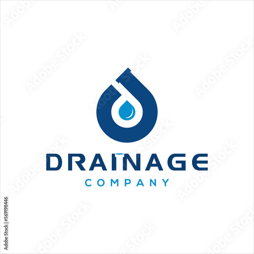 Plumbing and Drainage Industry Logo Design Idea in Fun Monogram Style