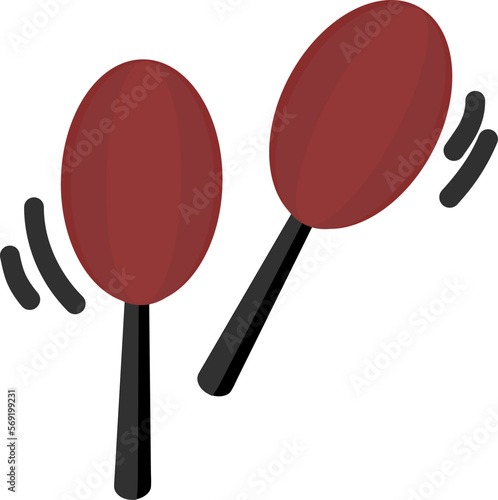 Red maracas icon, vector, cartoon illustration. Musical percussion elements that can be used for social media contents, presentations, podcast, voice over, orchestra, audio production needs