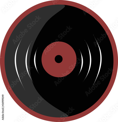 Vinyl record or CD icon, vector, cartoon illustration. Vintage music elements that can be used for social media content or presentations, podcast, voice over, audio production needs