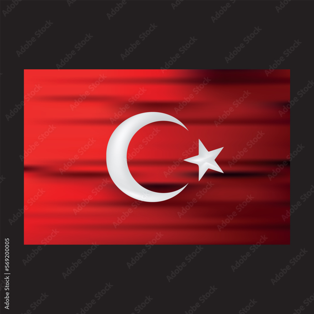 Obraz premium Flag of Turkey on black background. Pray for Turkiye