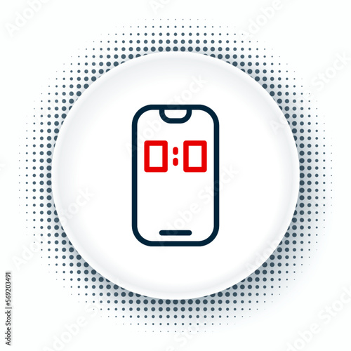 Line Alarm clock app smartphone interface icon isolated on white background. Colorful outline concept. Vector