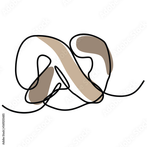 Single continuous line drawing of stylized sweet fresh bake bakery pastry in minimal continuous one line