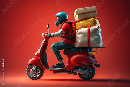 delivery motoboy, Deliver food orders IA photo