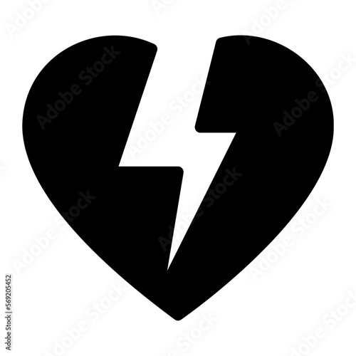 broken heart glyph icon