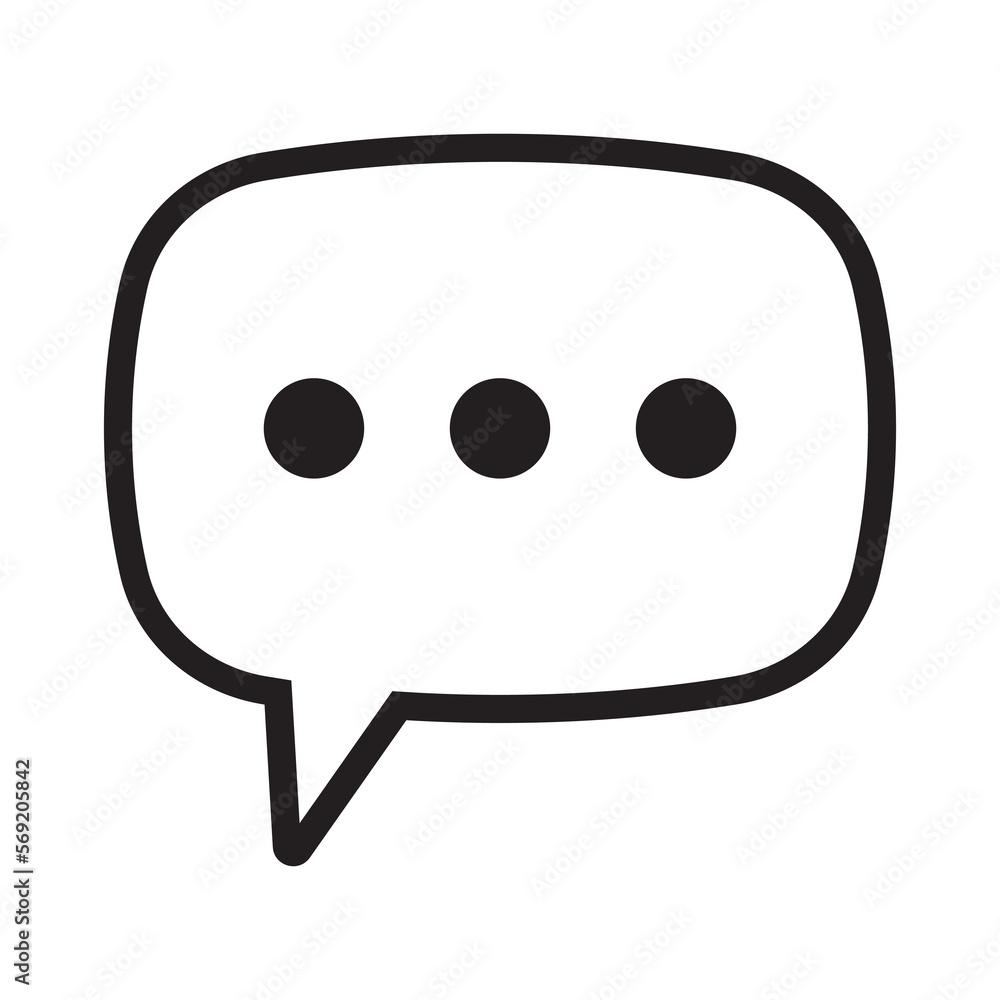 Chat icon vector isolated element. Talk bubble speech sign. Blank bubble vector icon. Message vector icon. Chat icon vector isolated element. Talk bubble speech sign. Blank bubble vector icon. Message vector icon.