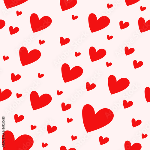 seamless pattern red hearts for Valentine's Day, wedding, holiday. Design for printing on gift paper, postcards, poster and flyers. 