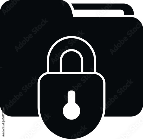 Folder lock icon simple vector. Malware virus. Web alert