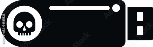 Usb virus data icon simple vector. Hacker error. Fraud alert