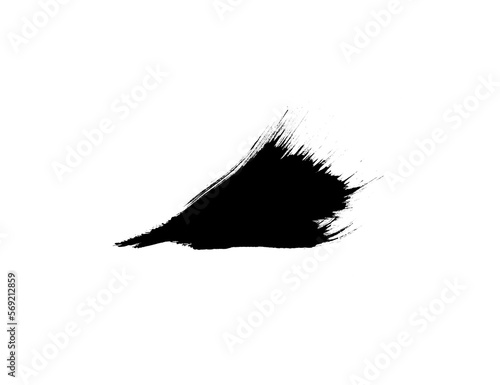 Beautiful black abstract paint stroke brush for art design isolated on white
