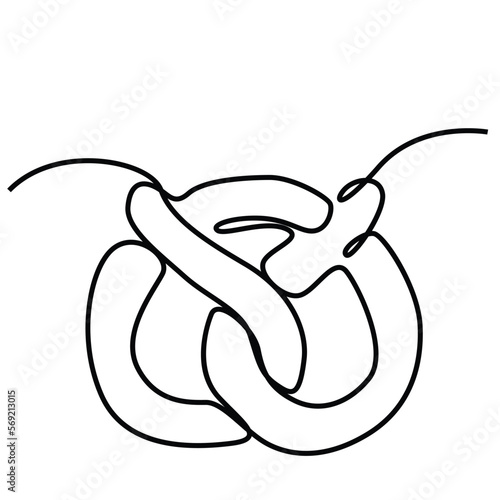 Single continuous line drawing of stylized sweet fresh bake bakery pastry in minimal continuous one line