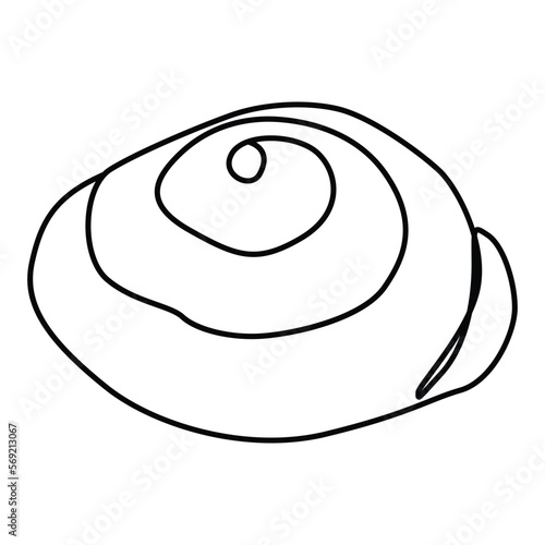 Single continuous line drawing of stylized sweet fresh bake bakery pastry in minimal continuous one line