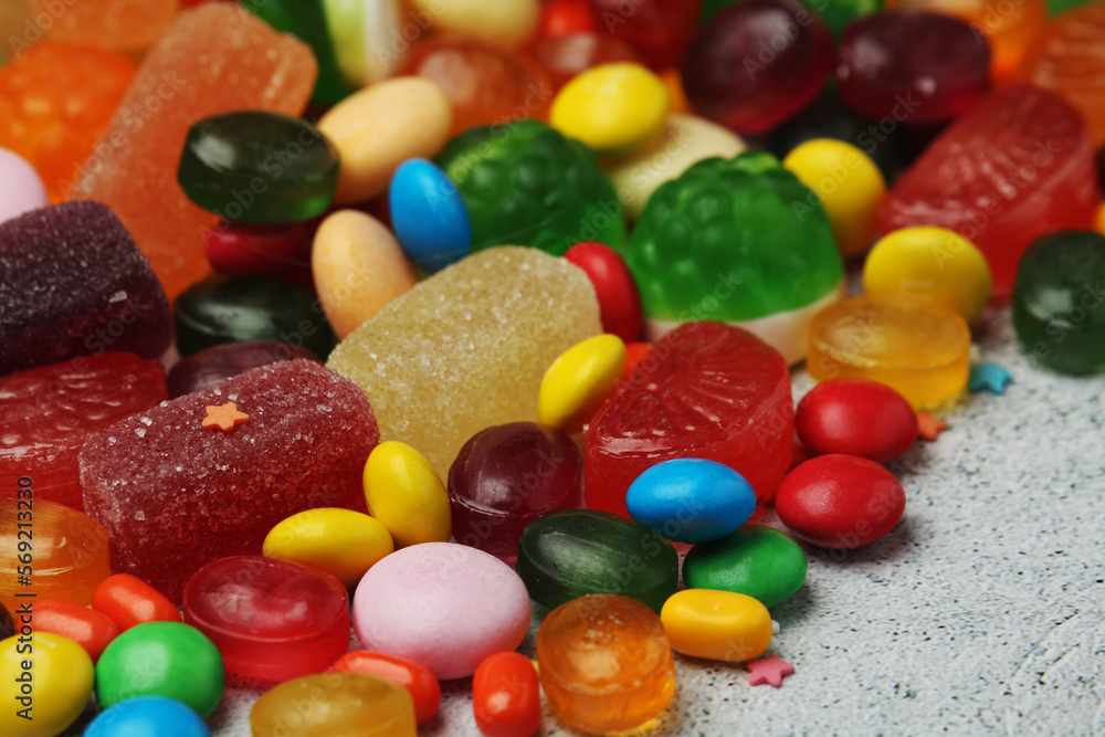 Bright candy lollies on white background Bright candy lollies on white background