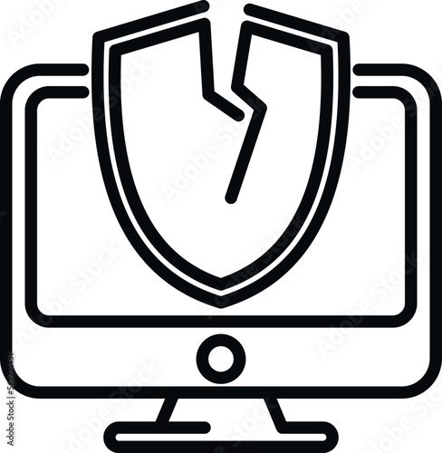 Computer error icon outline vector. Security threat. Alert scam