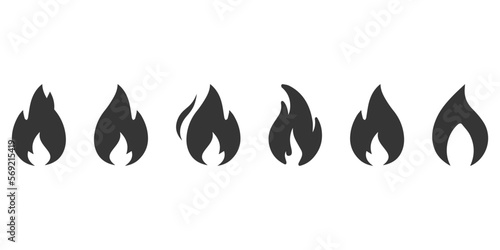  Fire icons. concept of flame, fire, icon, vector illustration
