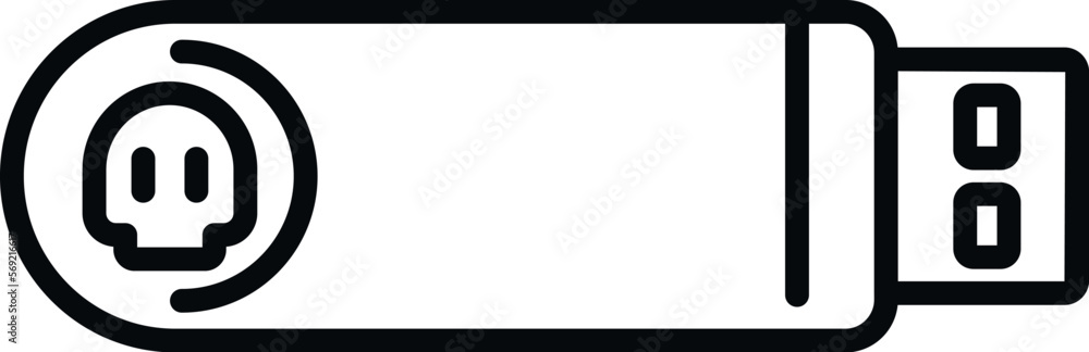 Usb virus data icon outline vector. Hacker error. Fraud alert Usb virus data icon outline vector. Hacker error. Fraud alert