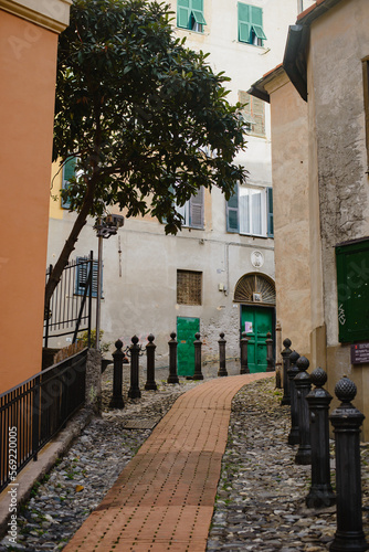 Narrow European street in Italy