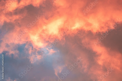 Aesthetic dramatic pink, purple and blue clouds background © Emilia