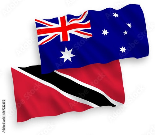 Flags of Australia and Republic of Trinidad and Tobago on a white background