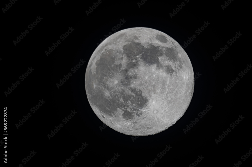 Naklejka premium 2023 年02月05日 月齢14.68 22時12分 満月