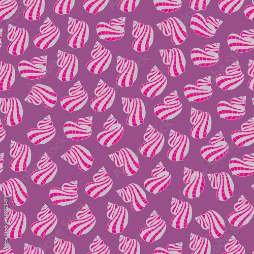 Vector seashells helical shaped pink seamless pattern background. Suitable for fabrics/ home-decor, wallpaper, giftwrapping and scrapbooking projects.