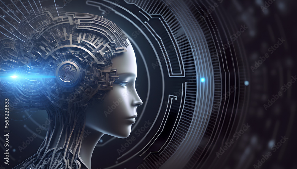 Obraz premium Artifical intelligence and Machine Learning (AI and ML) Robotic Technology Conceptual