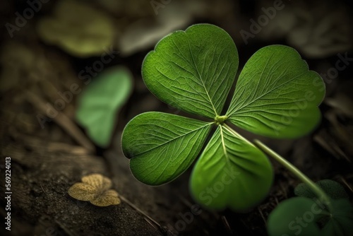 St. Patrick's Day Abstract Shamrock 4 Leaf Clover